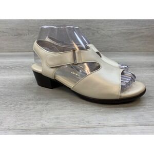 SAS Tripad Women's Sandals Comfort Bone Leather Slingback 6 WW Cream Heel